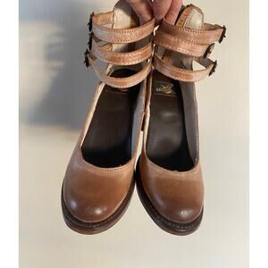 Freebird Randi Heels Distressed Leather 3 Buckle Ankle Strap Size 6